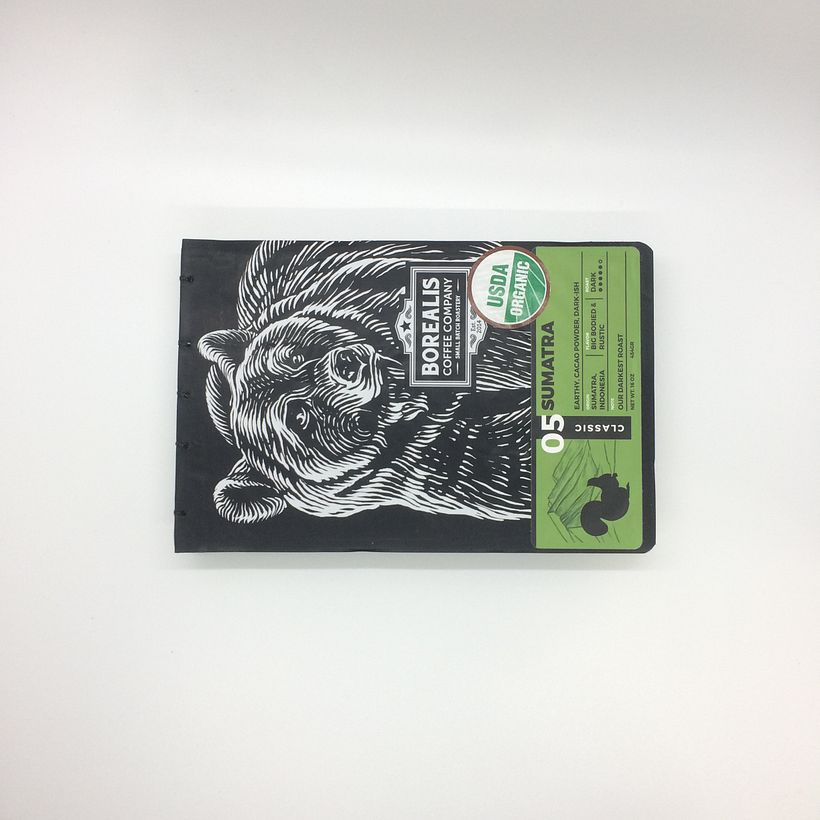 Coptic Stitch watercolor sketchbook made with recycled coffee bags 10