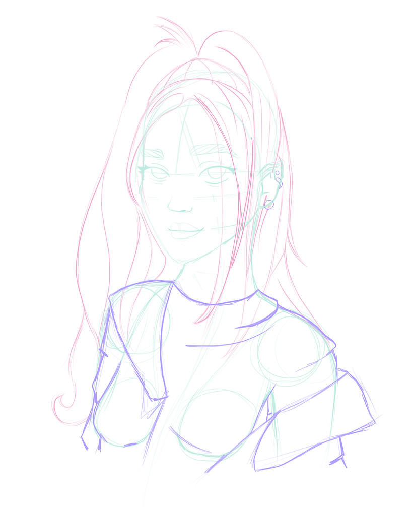 Retrato de personajes femeninos con Procreate 2
