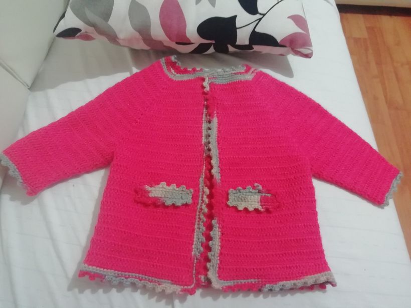 Mi proyecto del curso: Chaqueta rosa para niña 1