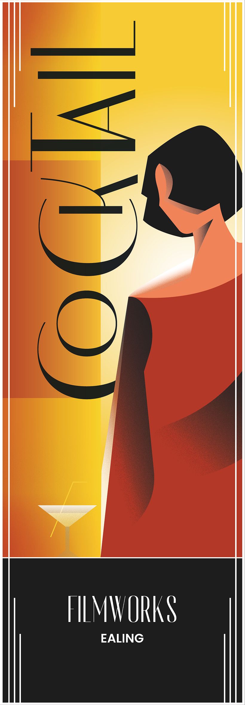 Ilustración digital estilo Art Decó formato vertical
