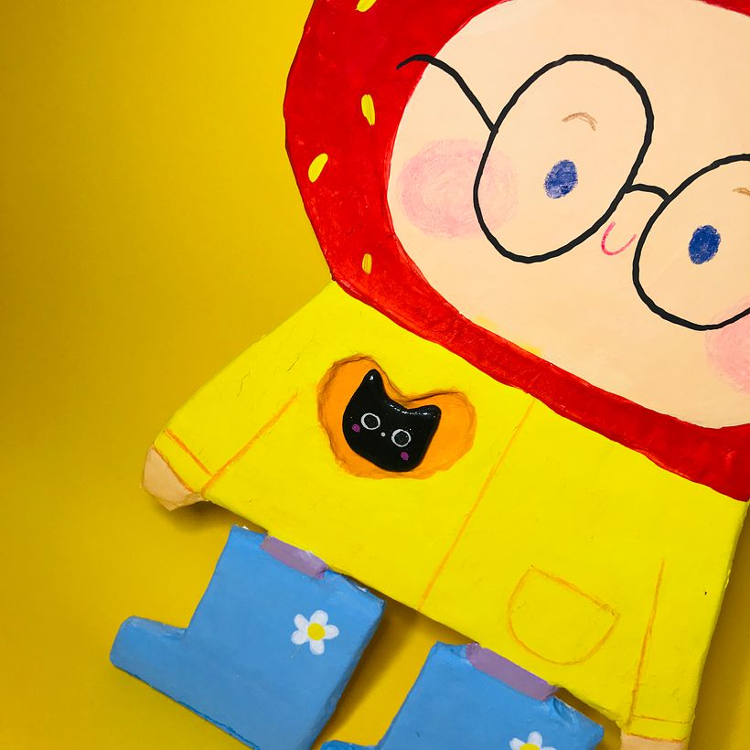 Mi Proyecto del curso: Papel maché para principiantes: esculpe un personaje colorido 7