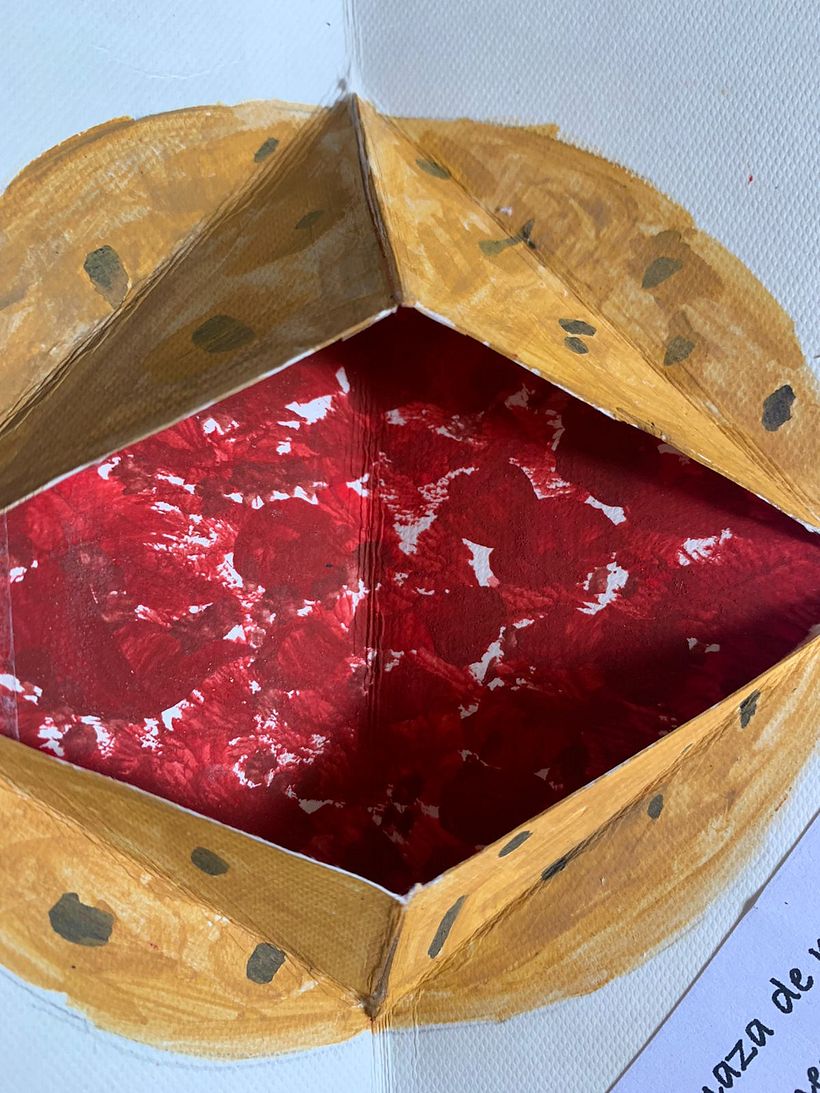 Interior de gordita de chicharrón