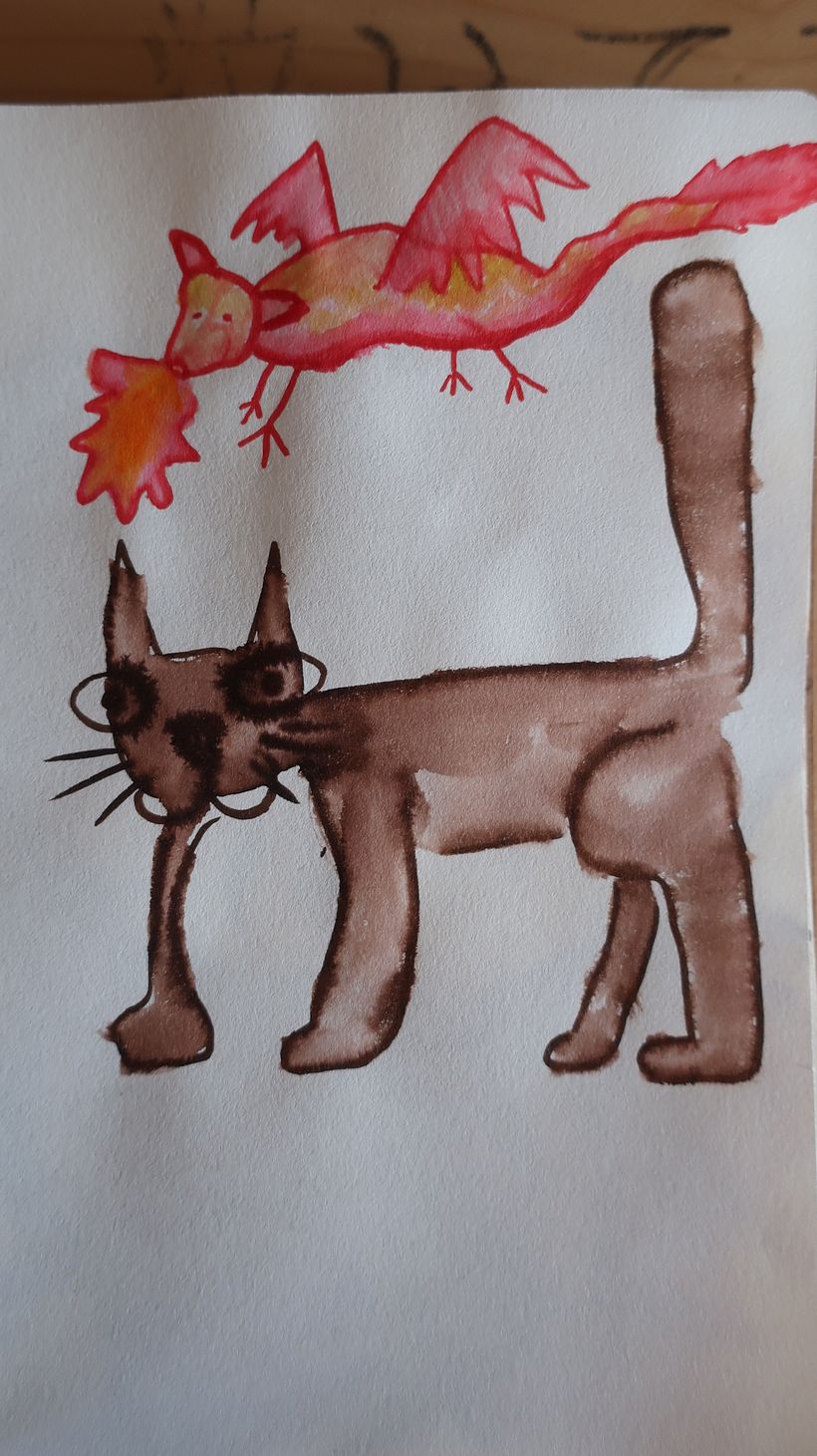 A cat - Feutre Ecoline aquarellable