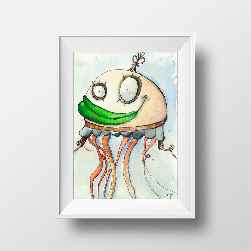 Madame Medusa. Aquarelle.