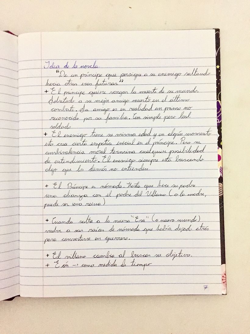 En proceso Cuaderno de Novela