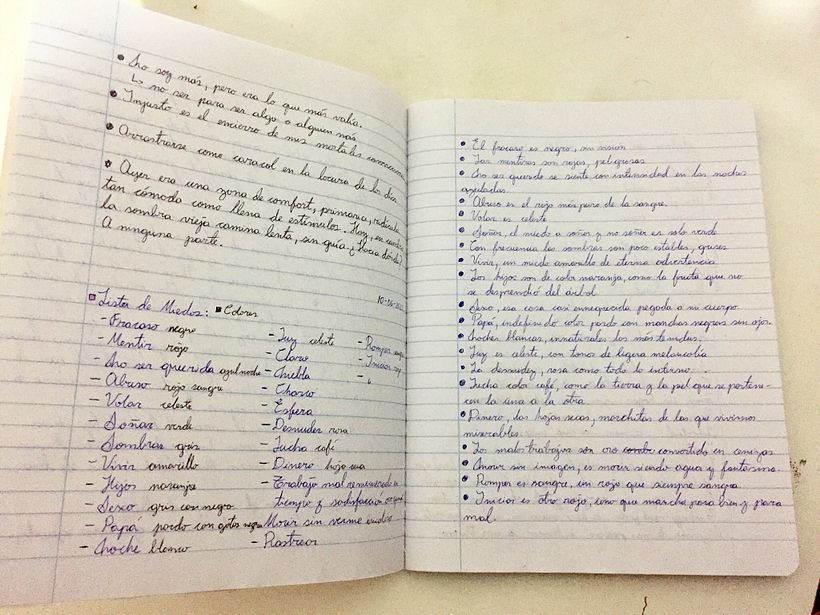 Ejercicio de asociación de Colores en Cuaderno de Ruta