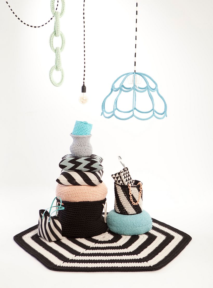 Works from the book, accessories and home decoration.