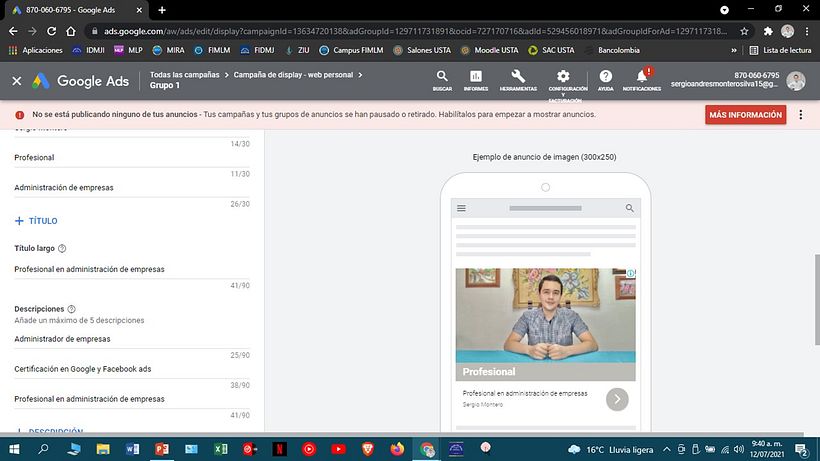 Mi Proyecto del curso: Google Ads y Facebook Ads desde cero 1