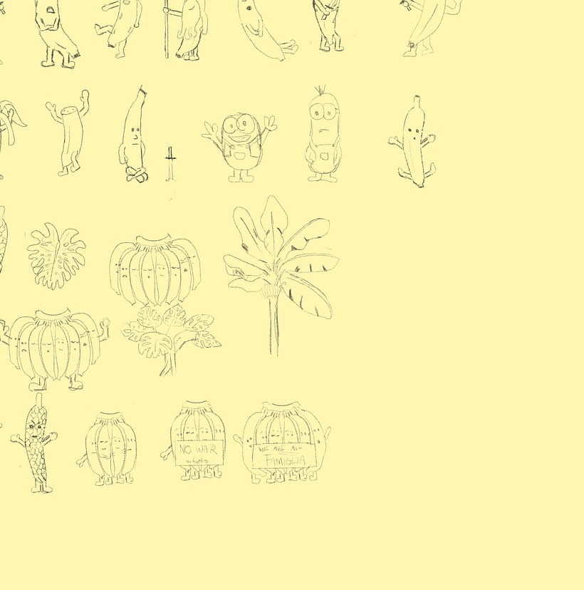 Banana Wars in Doodle-Style Vector Illustration course 4