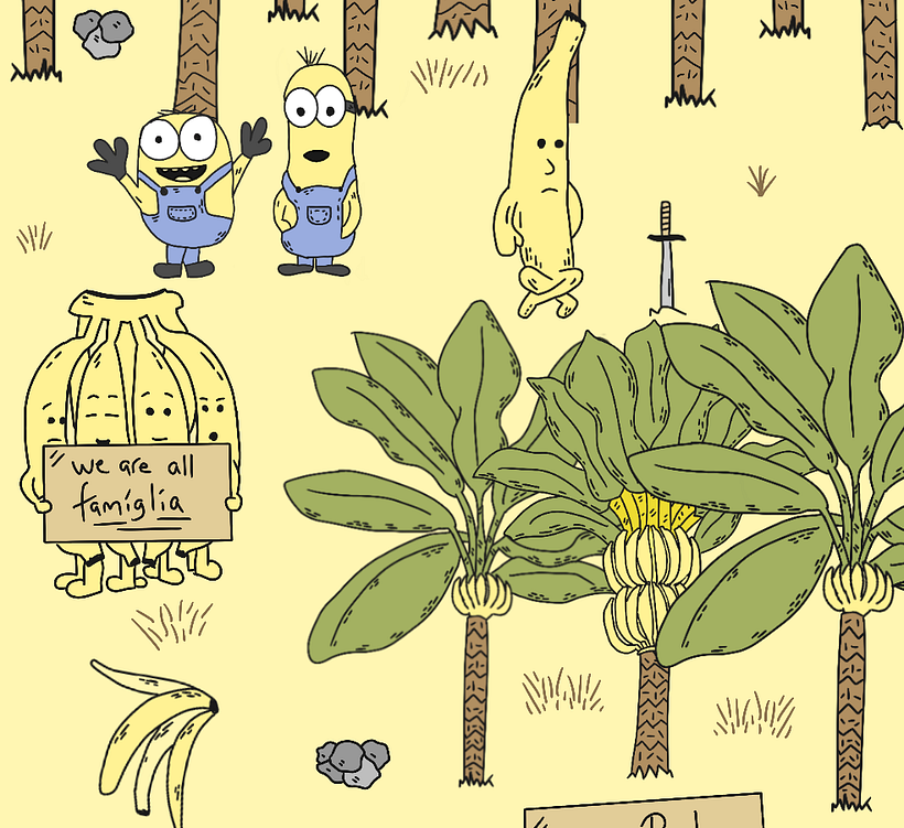 Banana Wars in Doodle-Style Vector Illustration course 10