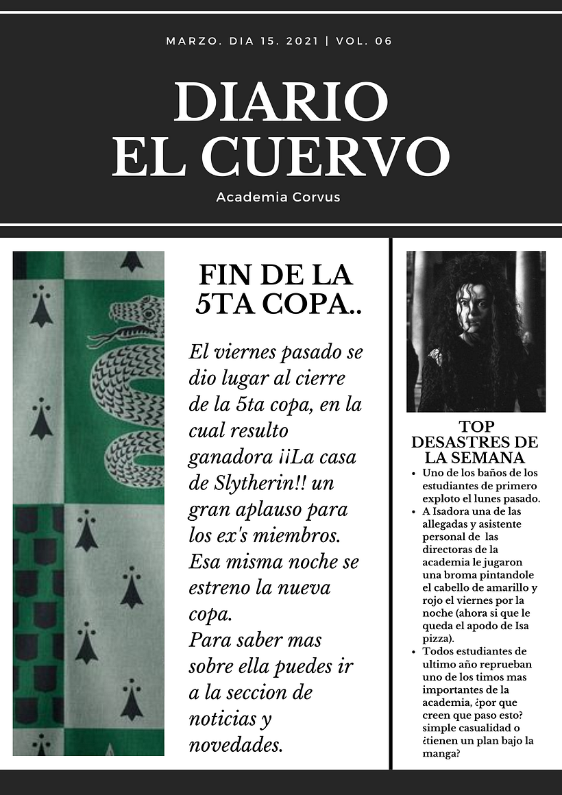 El cuervo || Portada del volumen 6 (Academia Corvus) 1
