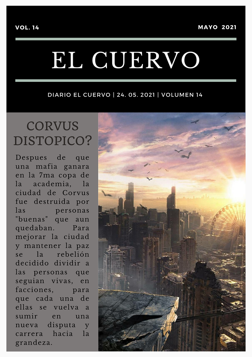 El cuervo || Portada del volumen 14 (Academia Corvus) 1