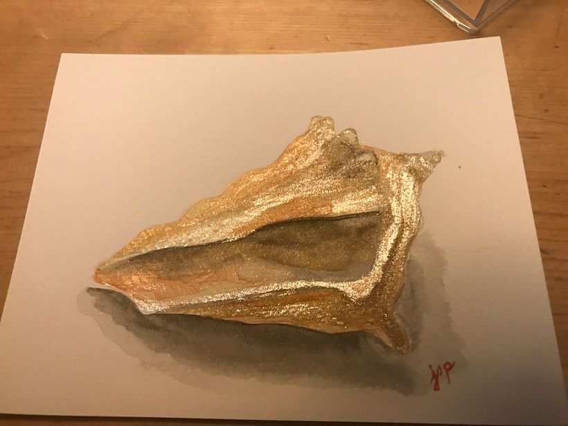 Watercolor conch shell 1