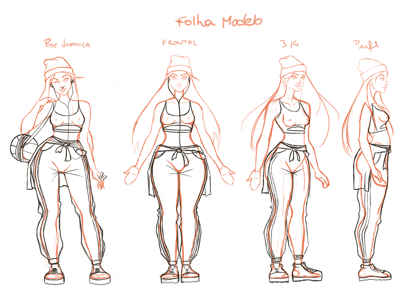 Model Sheet com as poses
