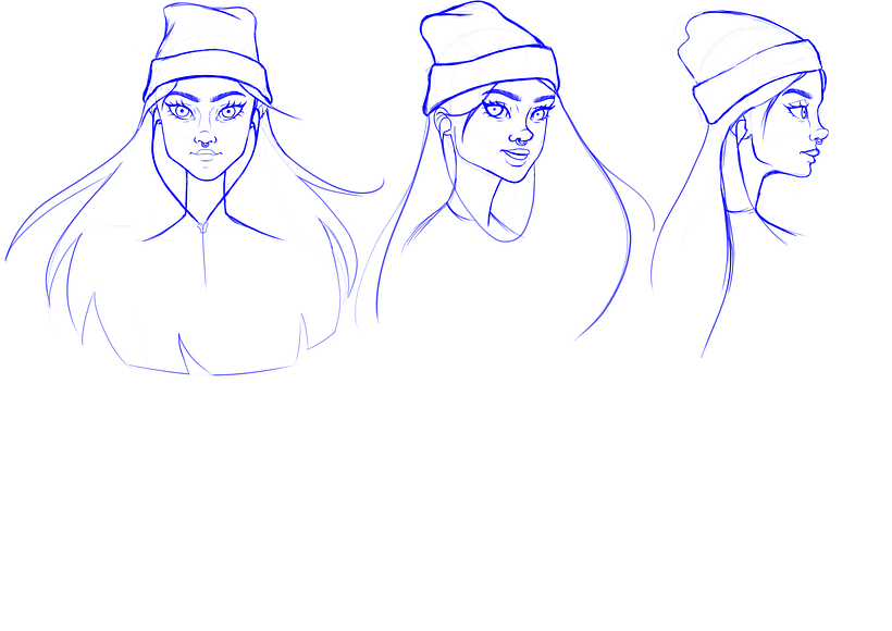 model sheet do rosto