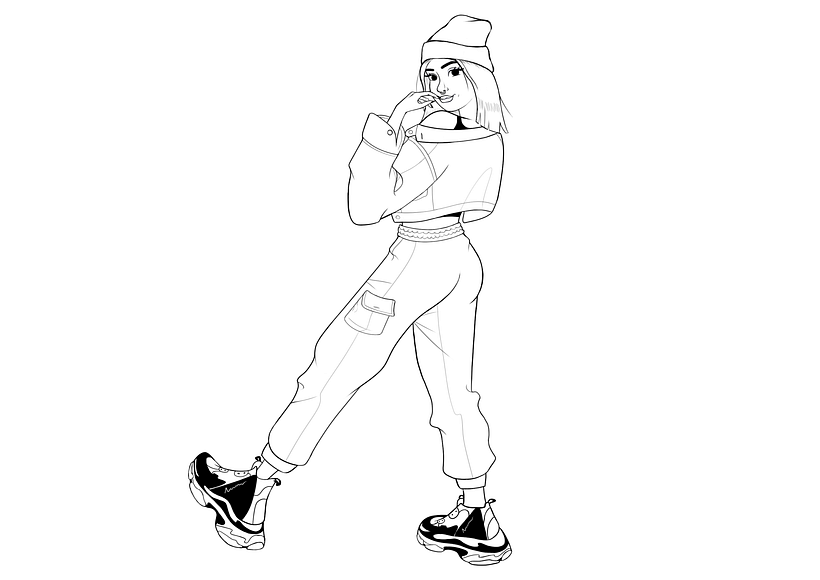 alterei a escolha do personagem. Base sem cor.
