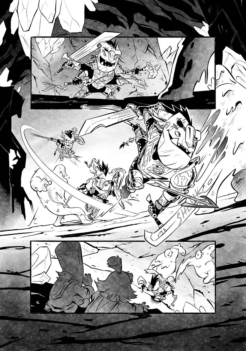 Página de la segunda historia narrando los eventos de Araknak el Ágil, mencionado brevemente en la serie.