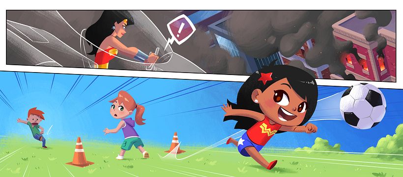 Aquí vemos la historia de la niña en una salida al parque.