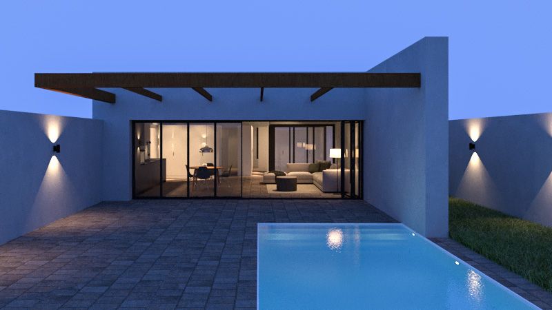 Render exterior de noche