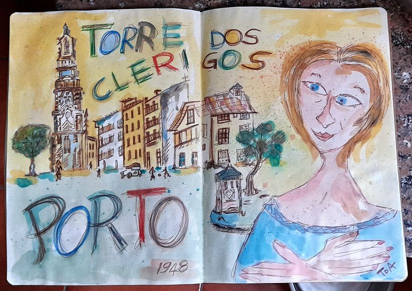 Il mio progetto del corso: Sketching artistico ad acquerello: torre dos clerigos, Porto. 1