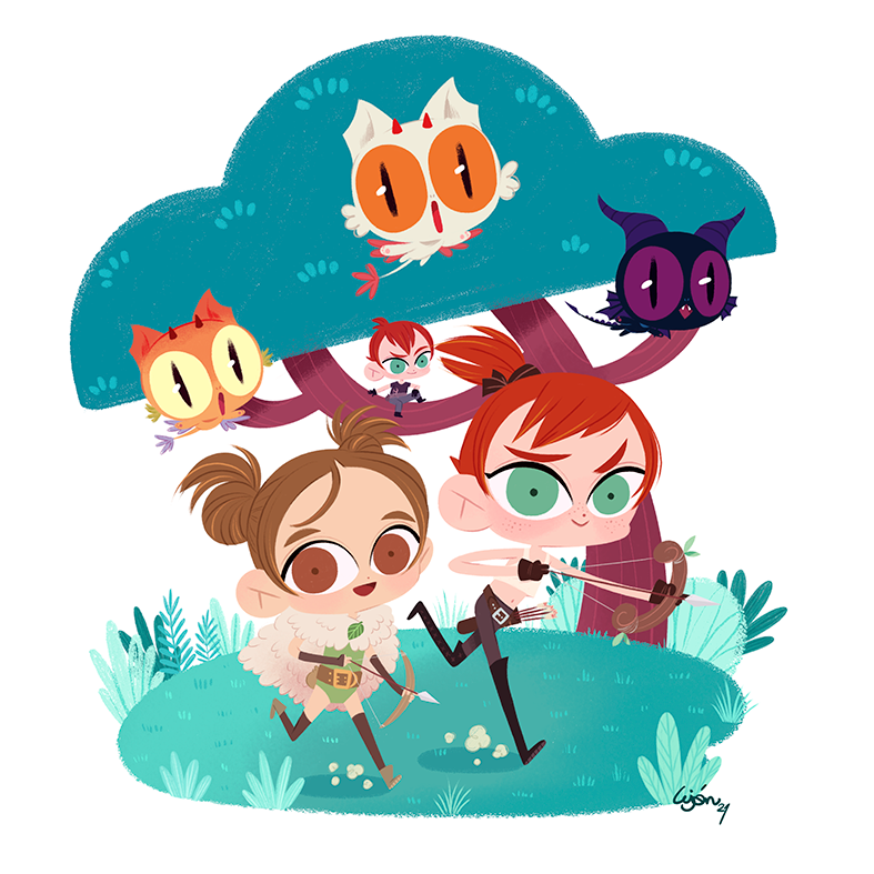 Ilustración personalizada de Princesas Dragón 1
