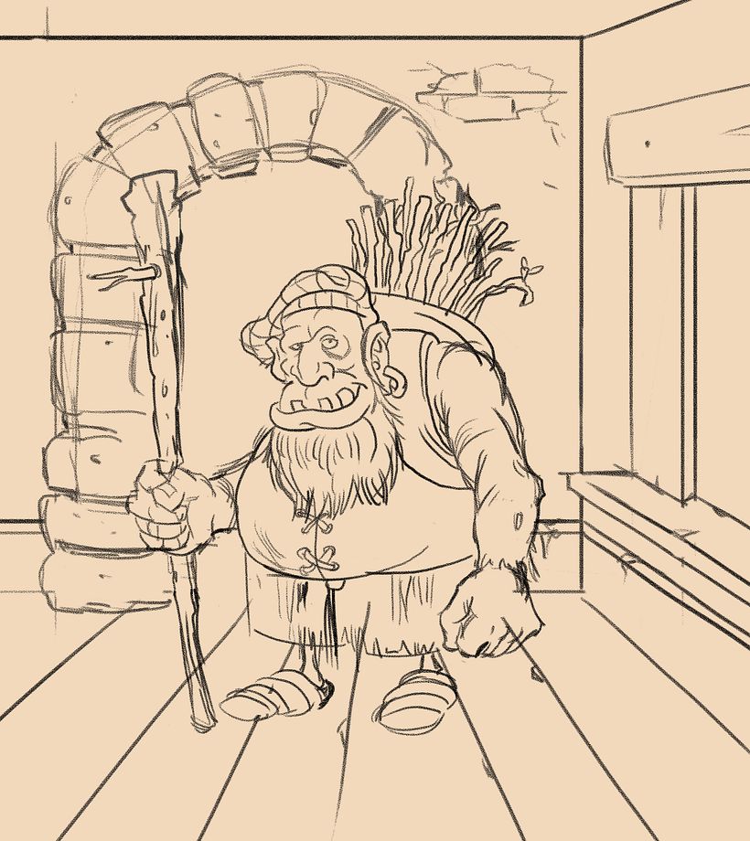 This is my inside version. I decided this Scottish lad should be in a castle!