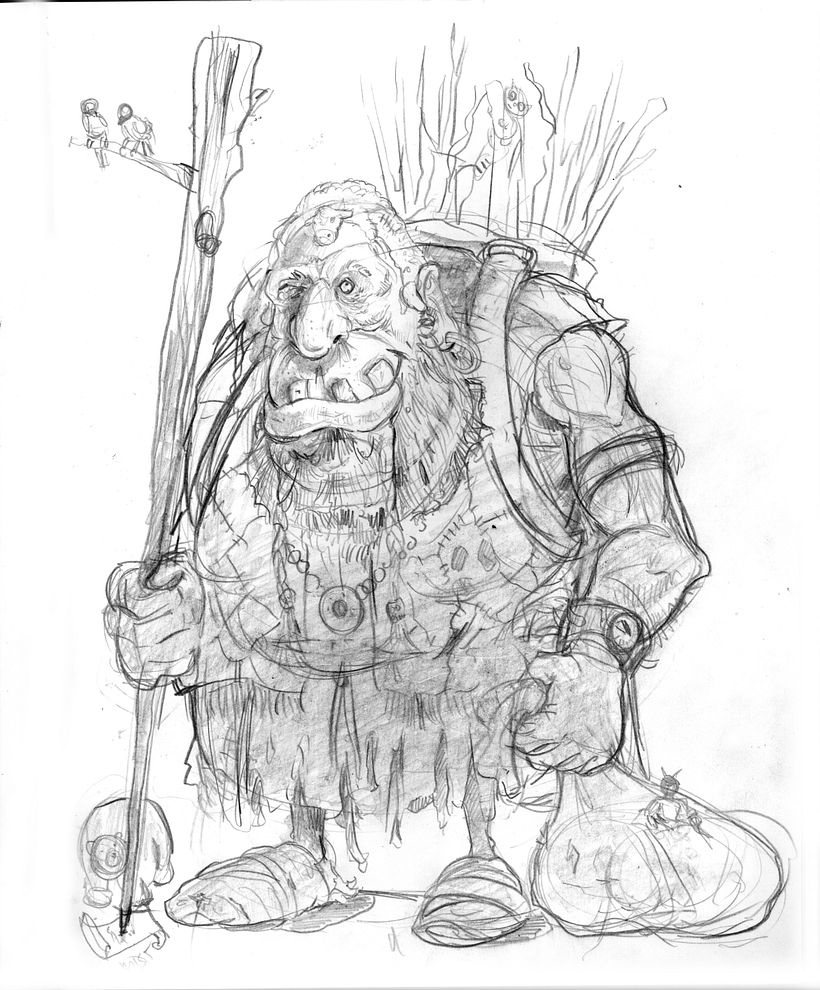 This was an old sketch I had done. I decided to simplify this and use it for my exercises.