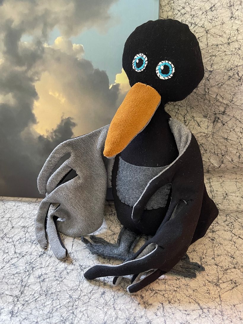 Here's the finished Raven with a Pouch, maybe a Marsupial Raven...