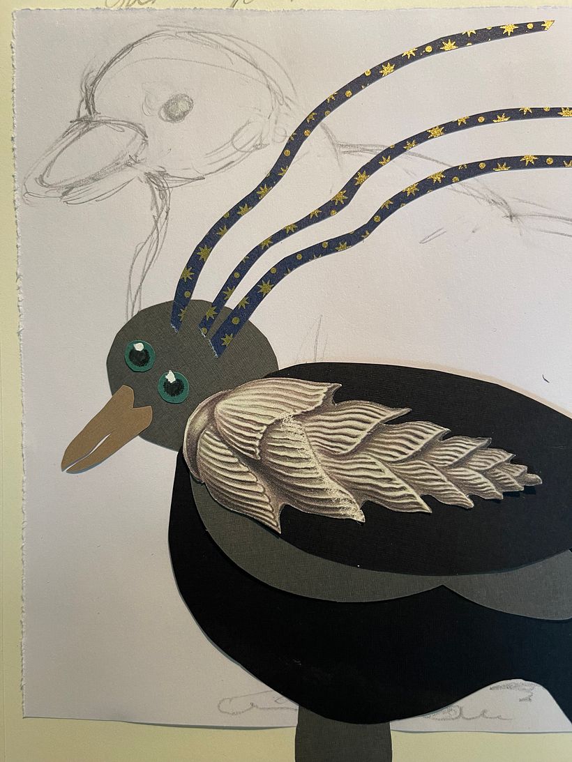 This was the first collage, imagining a bird...