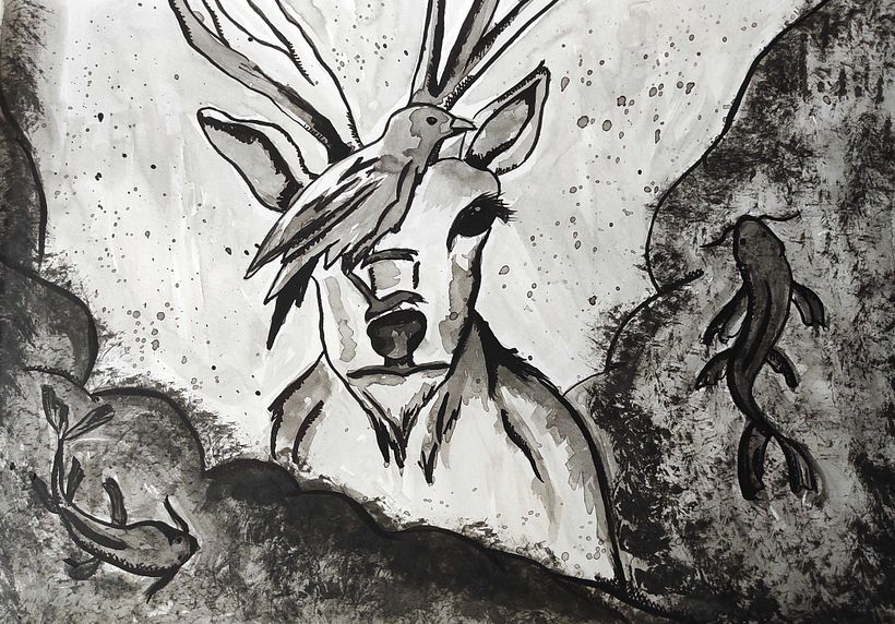 Mi Proyecto del curso: Ilustración en tinta china con influencia japonesa 1