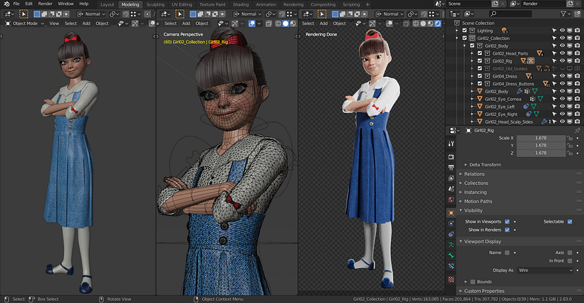 Girl 04 - Blender Viewport