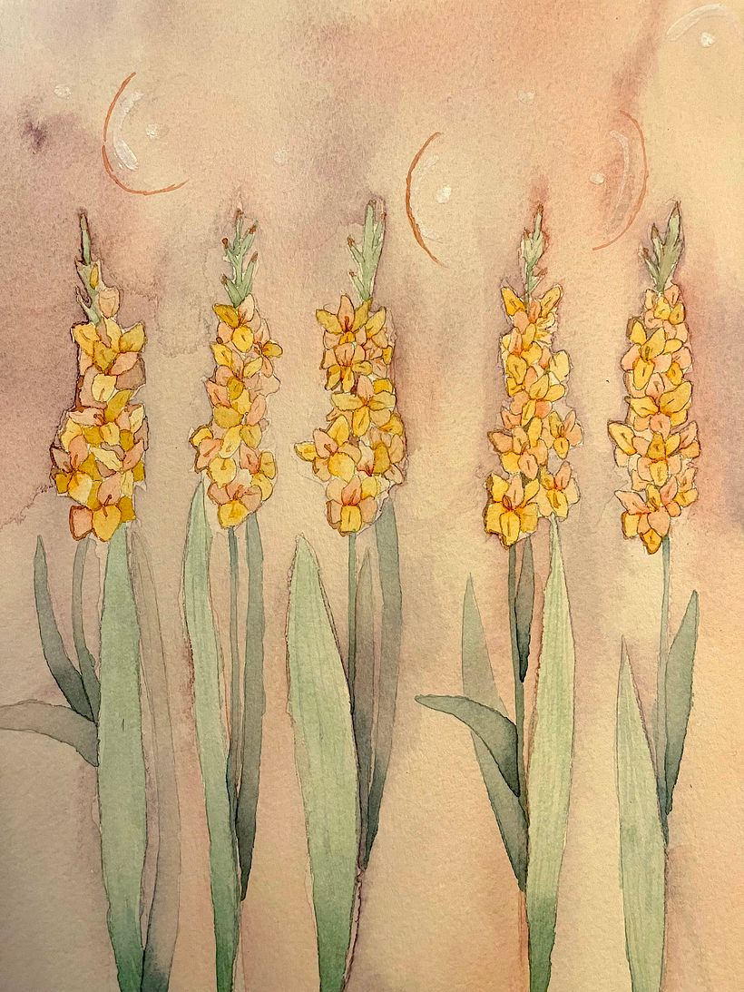 Meu projeto do curso: Técnicas de aquarela negativa para ilustração botânica 2