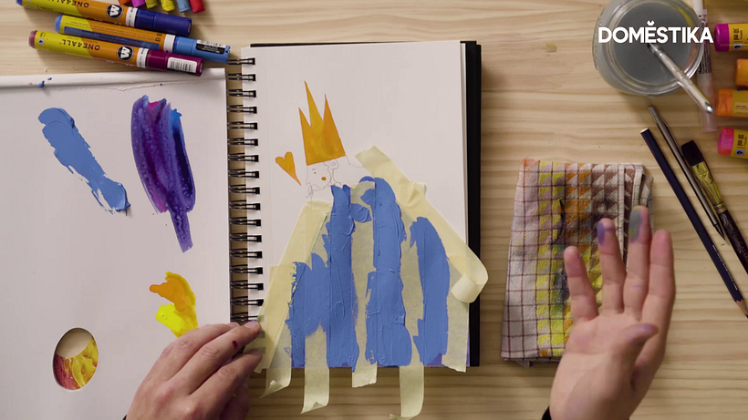 Create patterns and effects with masking tape.