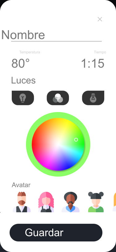 Configuración perfil-selector RGB 