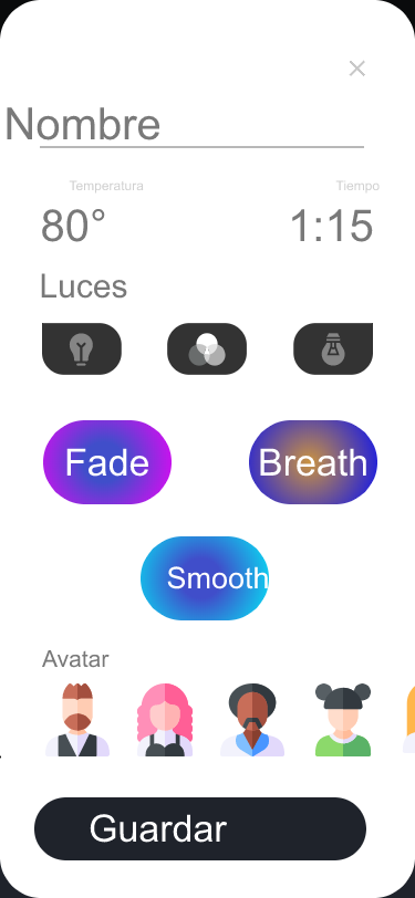 Configuración perfil-selector modo RGB