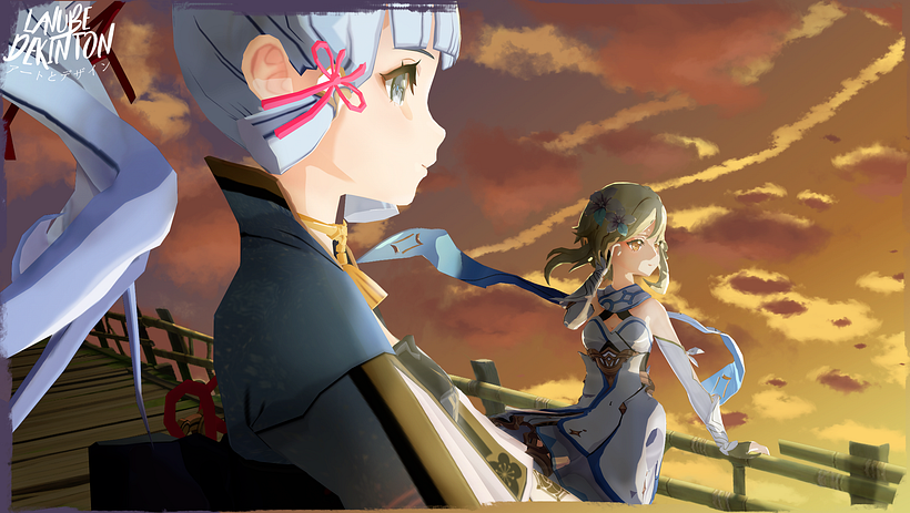 Una practica de dia, integrando 3D con 2D y practicando pintar el background!