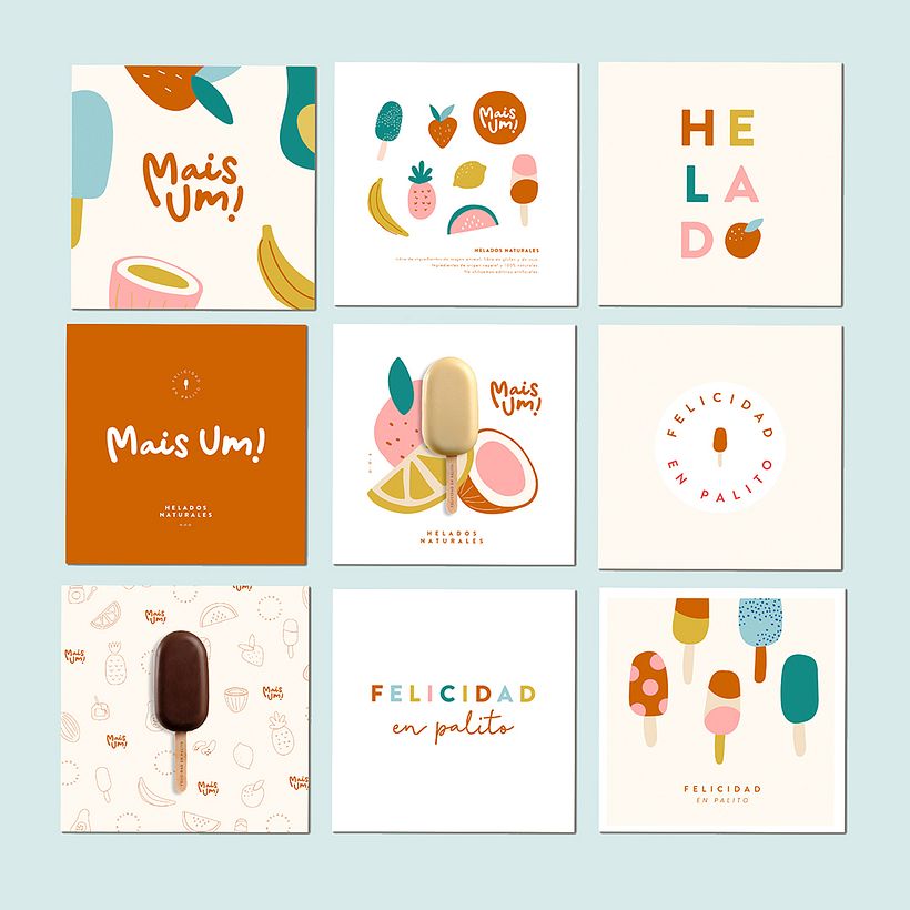 Diseño de identidad / Mais Um: Helados y Dulce de Coco veganos  3