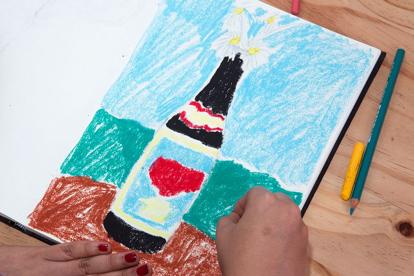 Obra con técnica de pastel al óleo de Fortuna Studio. 