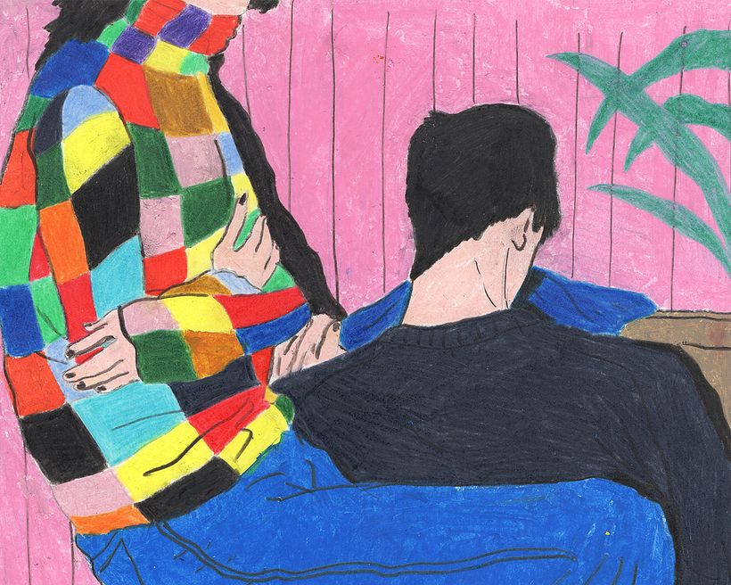 Obra con técnica de pastel al óleo de Fortuna Studio. 