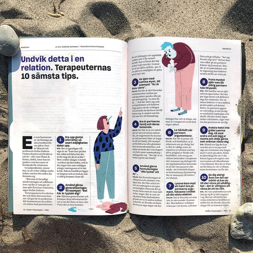 Editorial illustrations: Modern Psykologi 3