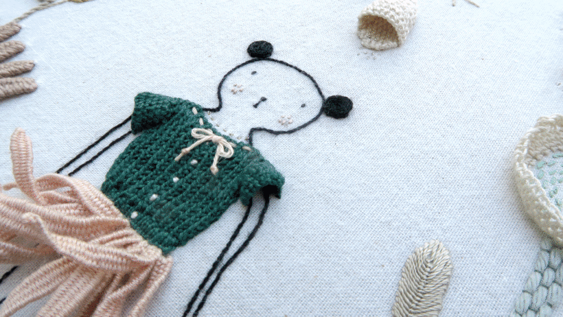 Embroidery in relief by Adriana Torres.