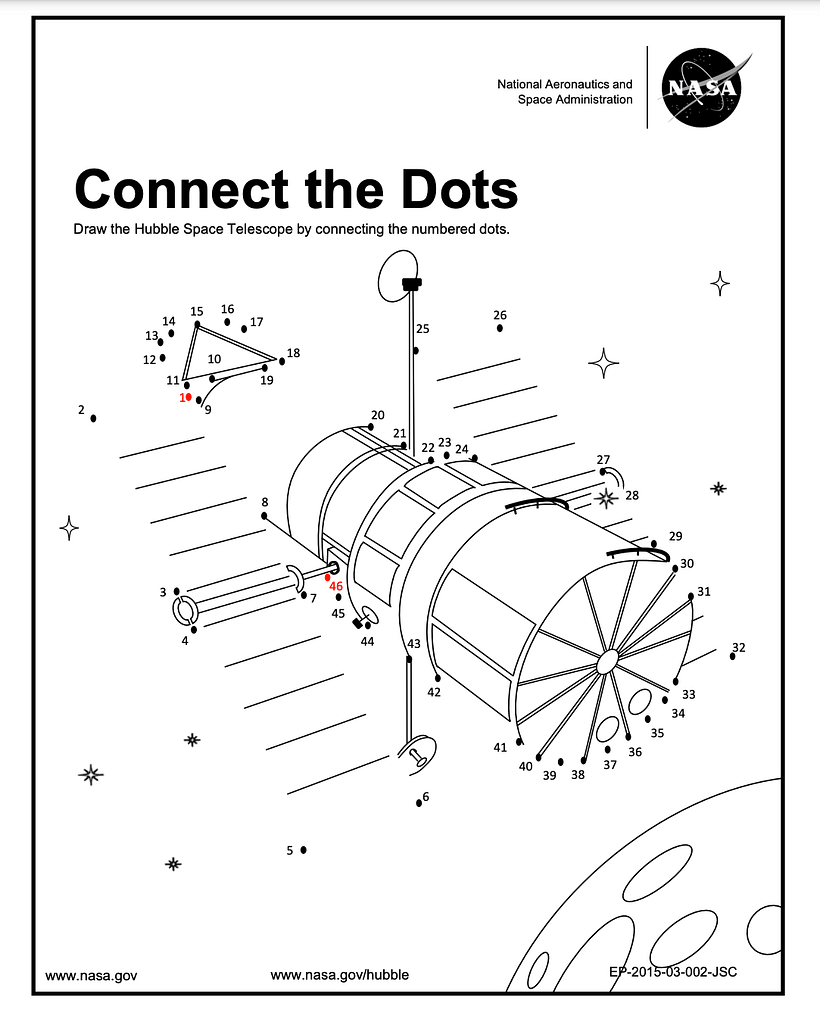 Entre los recursos didácticos hay ejercicios de dibujo para comprender cómo se compone el Hubble.