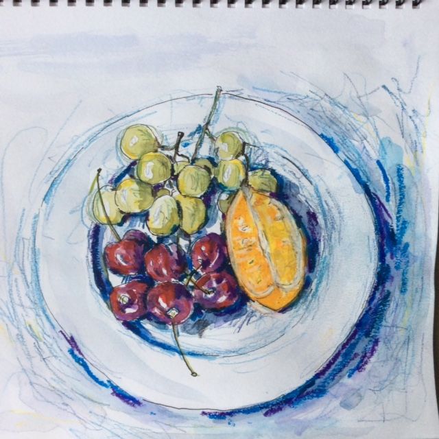 Just had fun with watercolour, water saluble wax pastel, coloured pencils, and pen.