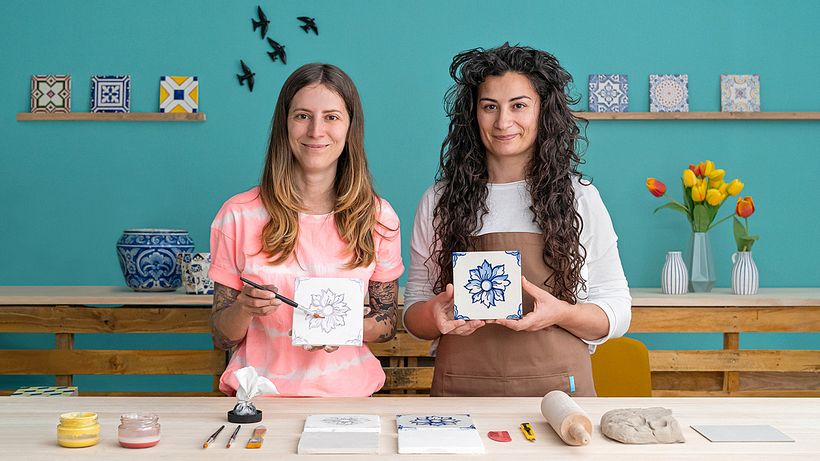 Marisa and Alba, founders of Gazete Azulejos.