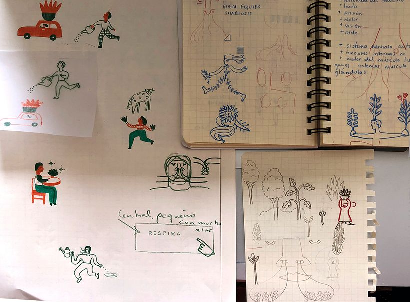 This are some of the sketches for the illustrations