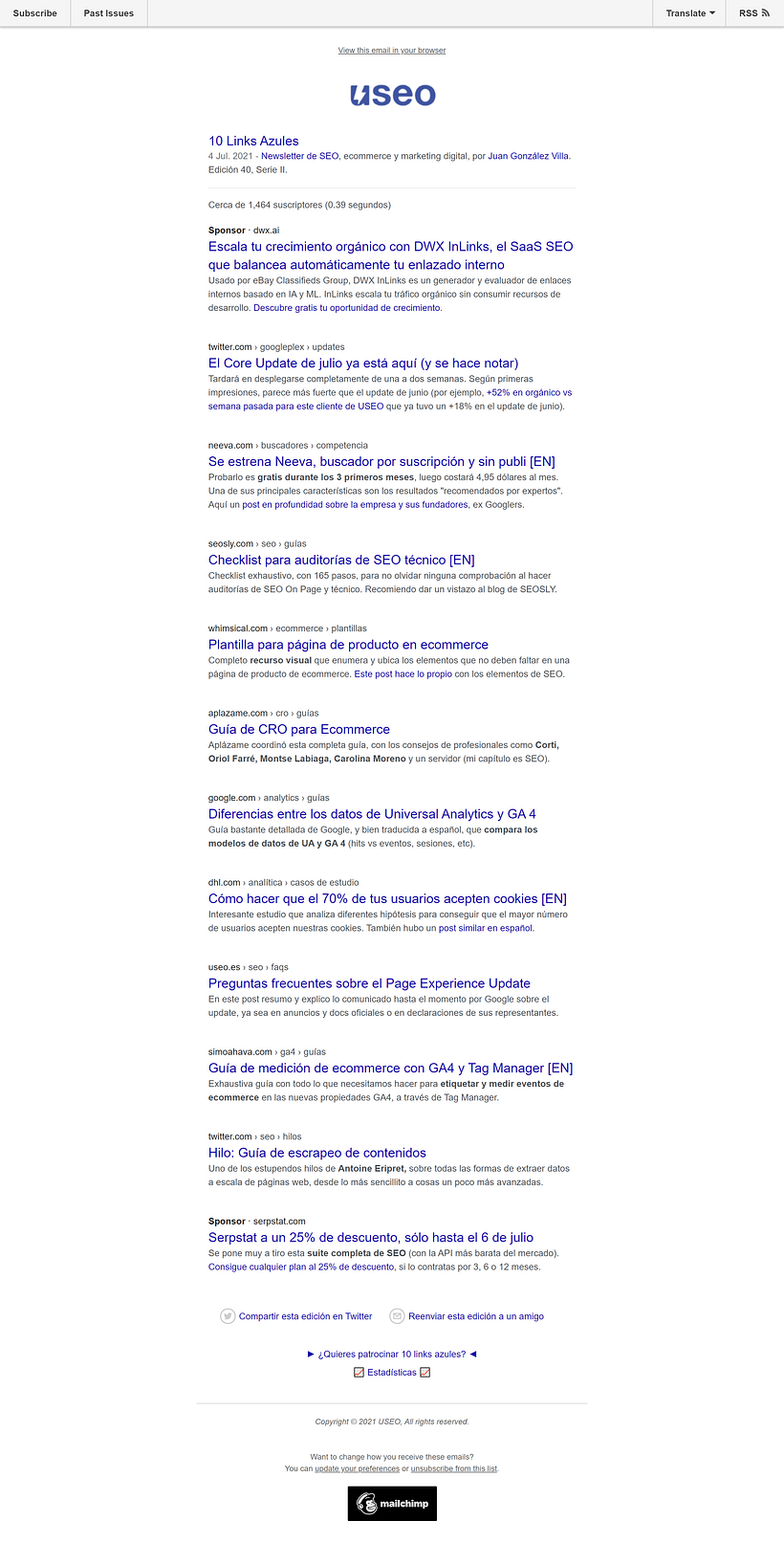 10 Links Azules - Newsletter sobre SEO y Ecommerce (Edición #40) 2