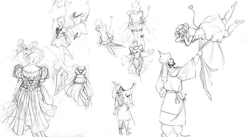 Sketches, testing different ideas & styles