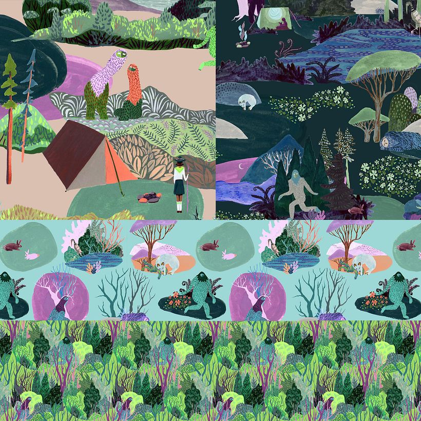 My project in Illustrated Pattern Design course - Diseño