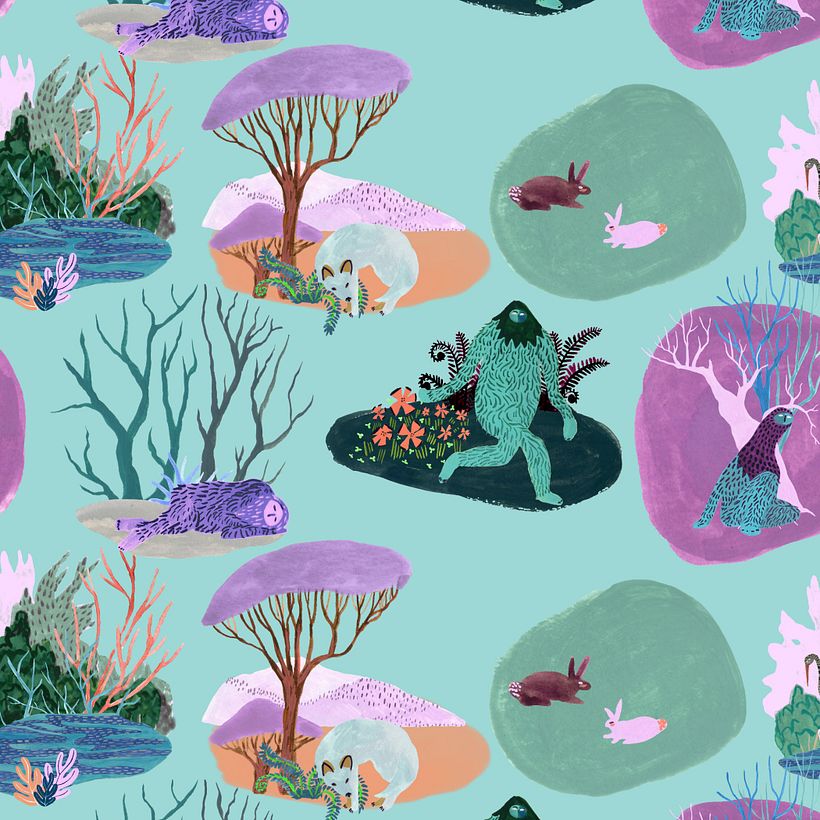 My project in Illustrated Pattern Design course - Diseño