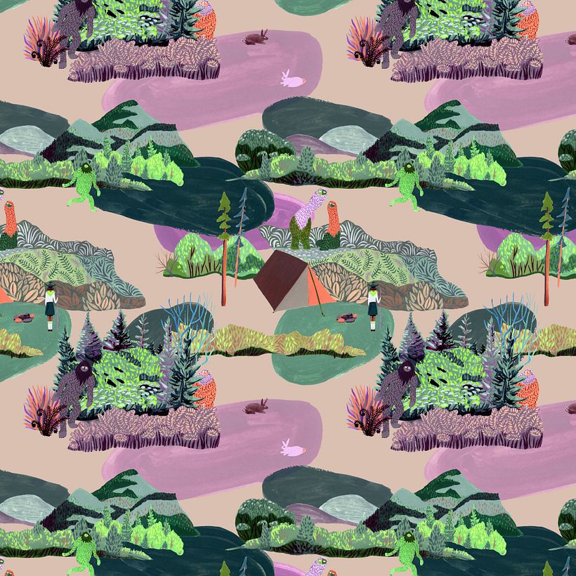 My project in Illustrated Pattern Design course - Diseño